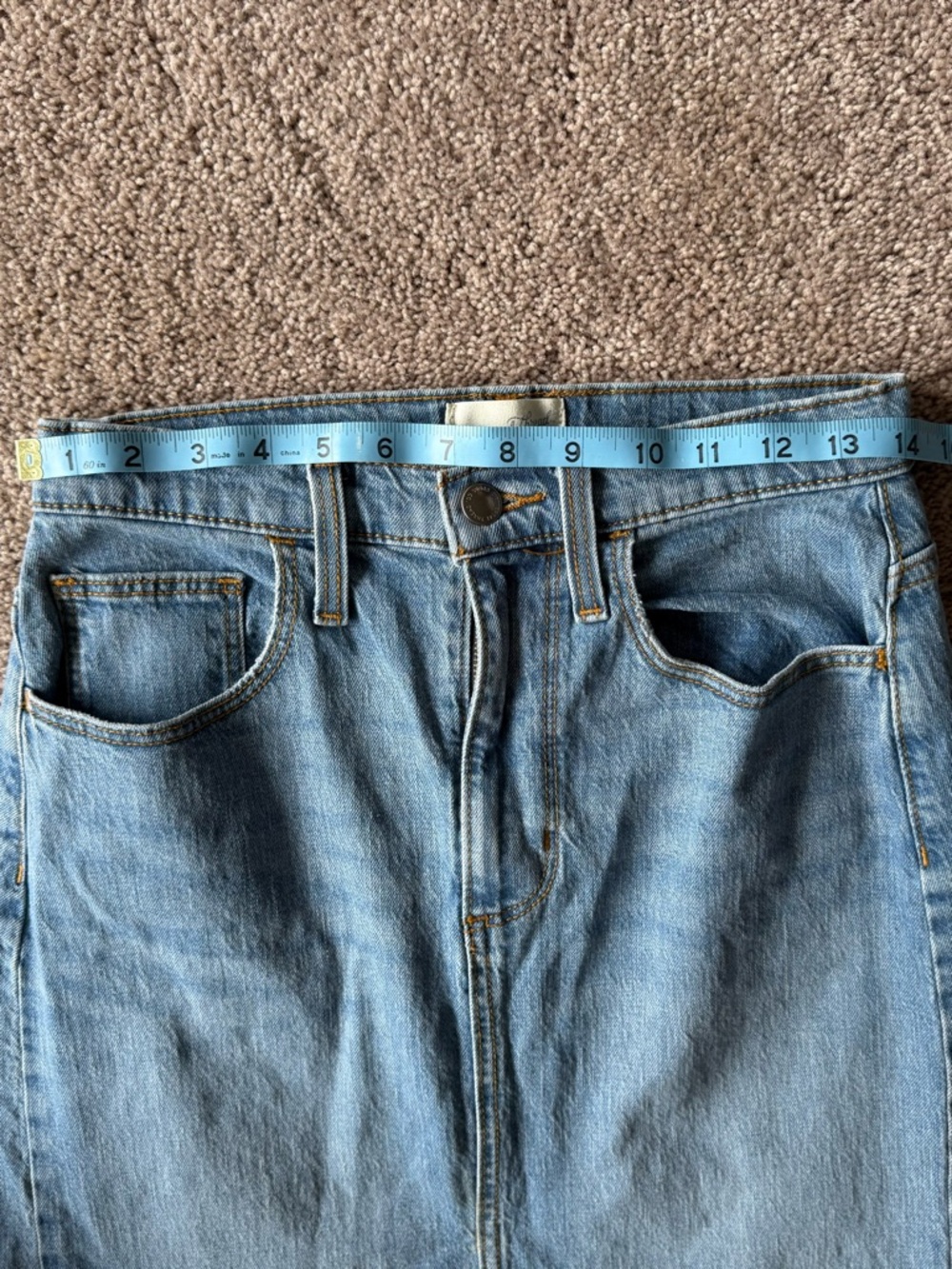 Universal Thread Denim Maxi Skirt Size 4 Front Slit NWOT - Picture 4 of 6